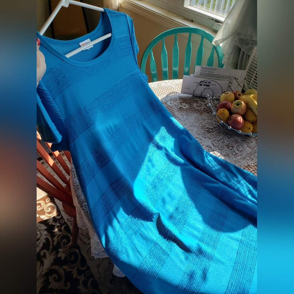 NWOT lularoe flounder blue summer layering dress - Picture 11 of 16